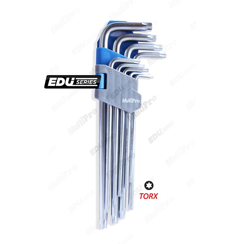 MultiPro Handtools EDU Series 9 Pcs Torx Key Set-EDU 0.WRH.BA06.3009E Set Kunci Torx-EDU Bintang Enam Multi Mayaka Perkakas Tangan Alat Tukang dan Bengkel