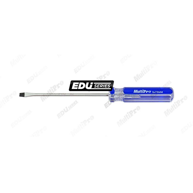 MultiPro Handtools EDU Series INLINE SCREWDRIVER SLOTTED (-) 3.2X75MM-EDU 0.SCD.MA01.3275E Obeng Kristal Minus 3,2x75 mm Multi Mayaka Perkakas Tangan Alat Tukang dan Bengkel