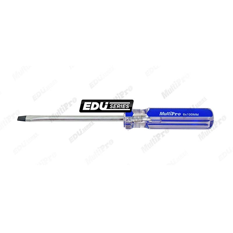 MultiPro Handtools EDU Series INLINE SCREWDRIVER SLOTTED (-) 6X100MM-EDU 0.SCD.MA01.0610E Obeng Kristal Minus 6x100 mm Multi Mayaka Perkakas Tangan Alat Tukang dan Bengkel